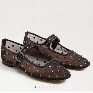 Sam Edelman cafe noir Mesh Flats with Gold Studs